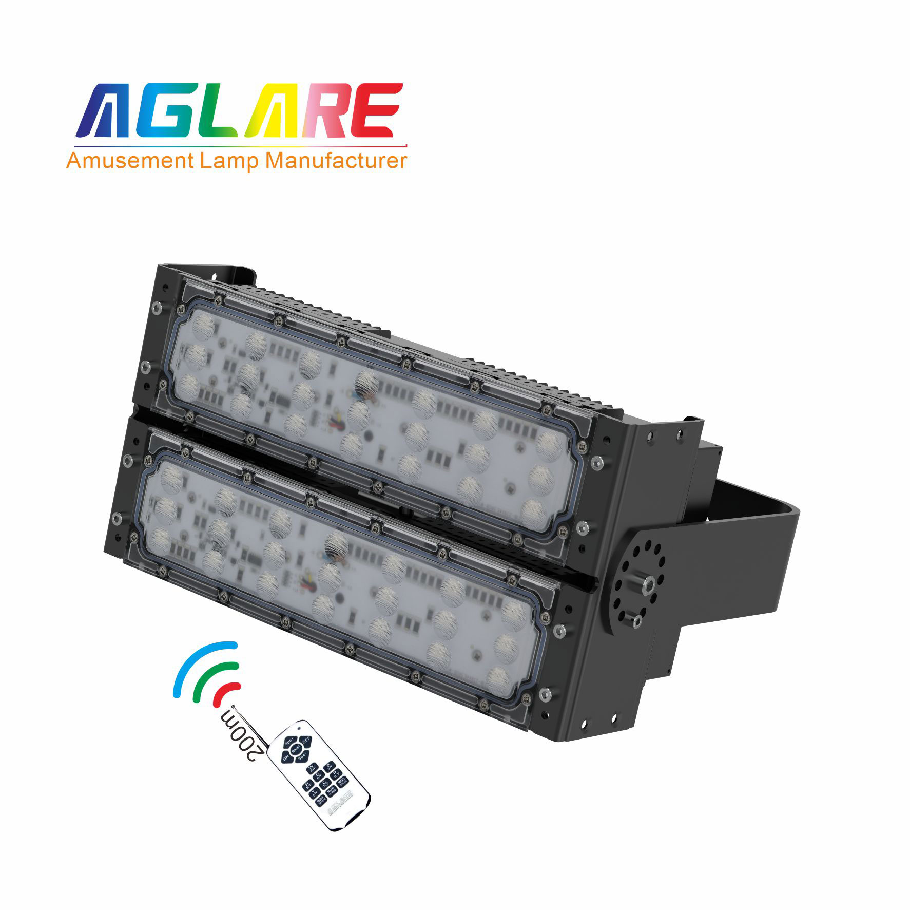 100W LED彩色泛光灯 RGB投光灯带？仄