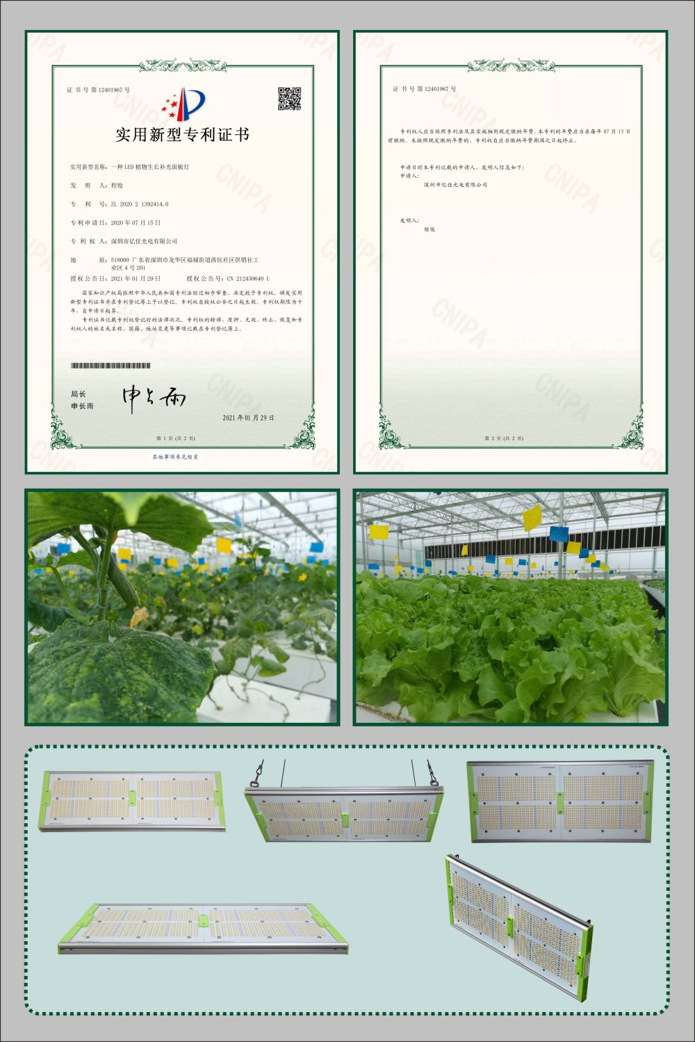 凯时人生就是博首页植物生长面板灯适用新型专利